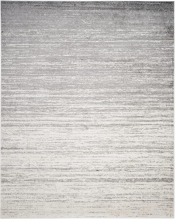 SAFAVIEH Area Rug 9x12 - Adirondack Collection - Large - Ivory & Silver, Modern Ombre Design, Non Shedding & Easy to Clean, Ideal for Living Room, Bedroom, Office, Dining Space (ADR113B)