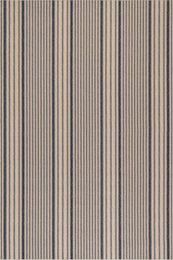 Dash & Albert Axiom Navy Machine Washable Rug, 2 X 3 Feet, Blue/Ivory Stripe Pattern