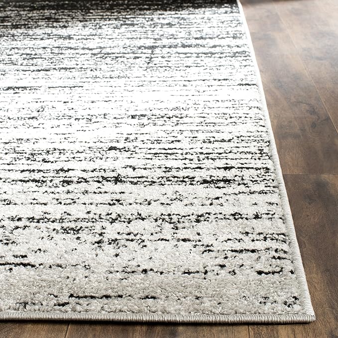 SAFAVIEH Adirondack Collection Runner Rug - 2'6" x 12', Silver & Black, Modern Ombre Design, Non Shedding & Easy to Clean, Ideal for Hallway, Foyer, Kitchen, Entryway, Bedroom (ADR113A)