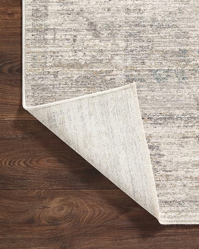 Loloi Magnolia Home by Joanna Gaines Millie Collection MIE-01 Silver/Dove 7'-10" x 10', .25" Pile Height, Area Rug