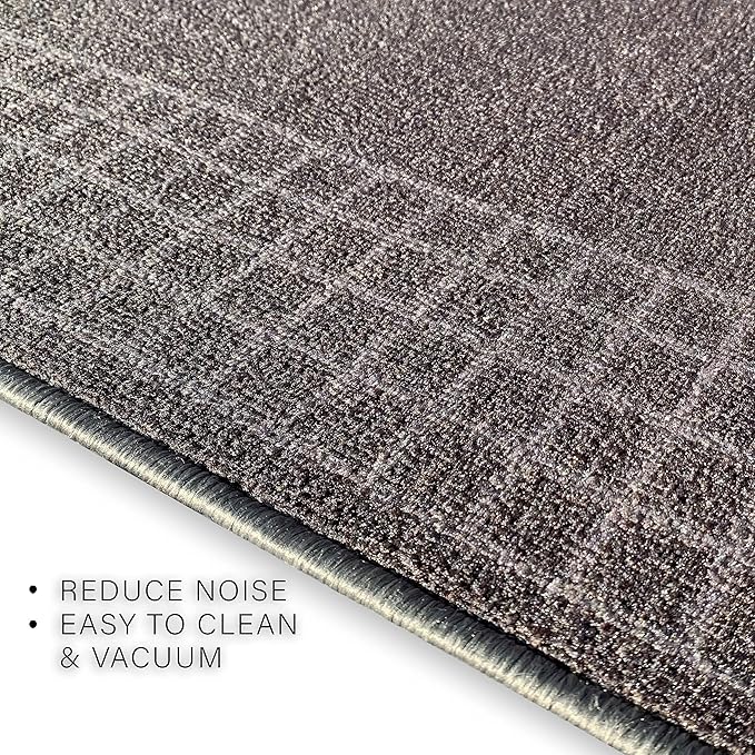Custom Made Runner Rug for Kitchen Foyer Hallway Entry Choose Your Length 26 Inch Wide Geometric Checkered Design Grey Color (8 feet x 26 inch)