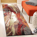 SAFAVIEH Glacier Collection Runner Rug - 2'3" x 18', Red & Multi, Modern Abstract Design, Non-Shedding & Easy Care, Ideal for High Traffic Areas in Living Room, Bedroom (GLA126A)