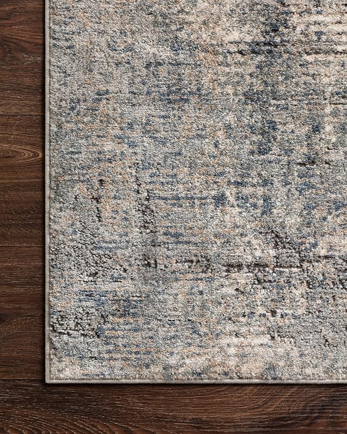Loloi Teagan Collection TEA-05 Denim/Slate 9'-9" x 13'-6" Area Rug, Large, Soft Neutral Rug, High-Traffic for Living Room, Bedroom, Home Office, Dining Area