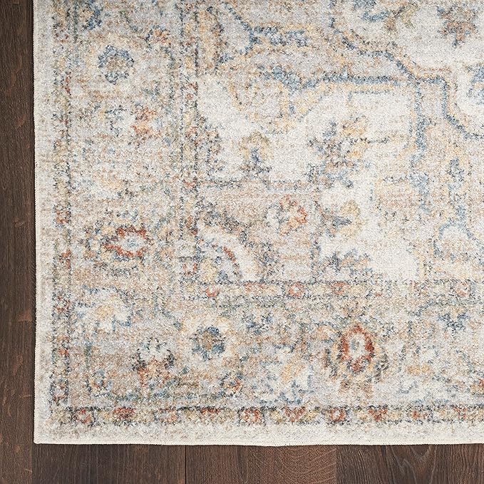 Nourison Home Astra Machine Washable Traditional Grey/Multi 2'2" x 4' Area Rug, Easy Clean, Non Shedding, Bed Room, Living Room, Dining Room, Kitchen (2x4)