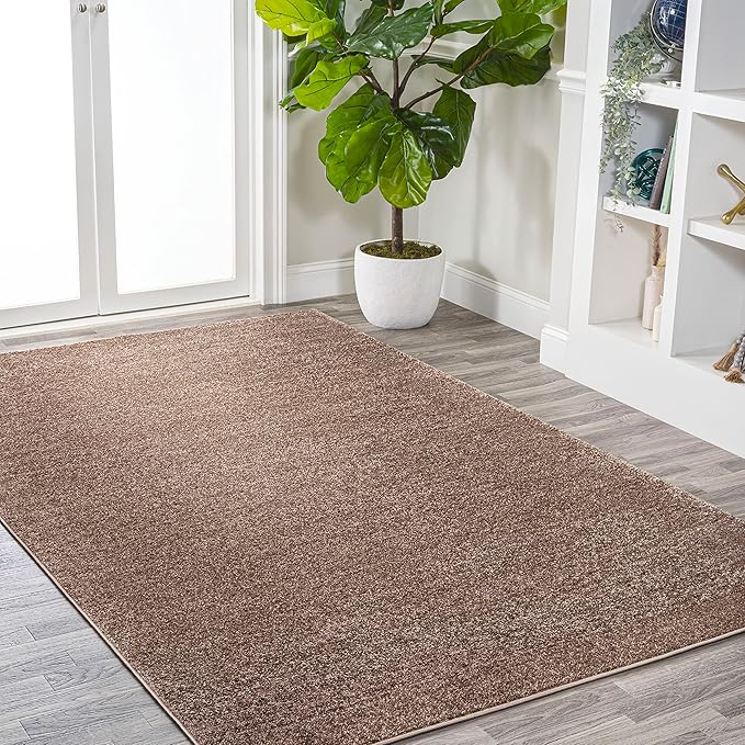 JONATHAN Y Haze Solid Low-Pile Brown Indoor Area Rug 10x14, Coastal,Bohemian,Minimalist,Classic, Easy-Cleaning for Living Room,Bedroom,Kitchen,Pet Friendly,Non-Shedding (SEU100J-14)