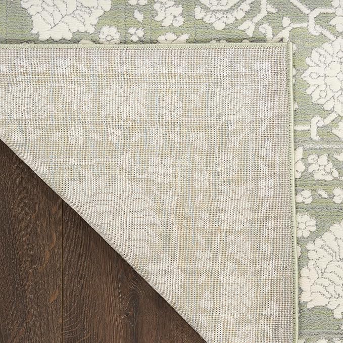 Nourison Home Grace Sage 5'3" x 7'3" Area Rug - Easy Clean, Non Shedding, Bed Room, Living Room, Dining Room, Kitchen (5' x 7')