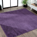 Eyely UES100N-9SQ Supersoft Haze Solid Low-Pile Indoor Area Rug, Coastal, Bohemian, Minimalist, Classic, Casual for Bedroom,Kitchen,Living Room,Non Shedding,Easy-Washing, Purple, 9' Square