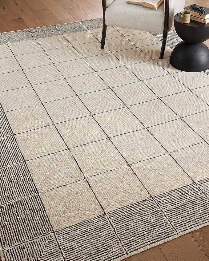 Loloi Chris Loves Julia Francis Collection FRA-02 Cream/Black 8'-6" x 12' Area Rug