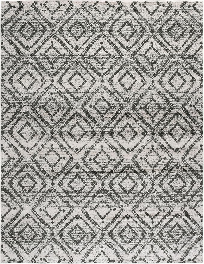 SAFAVIEH Adirondack Collection Area Rug - 6' x 9', Ivory & Dark Green, Geometric Design, Non-Shedding & Easy Care, Ideal for High Traffic Areas in Living Room, Bedroom, Dining (ADR131W-6)