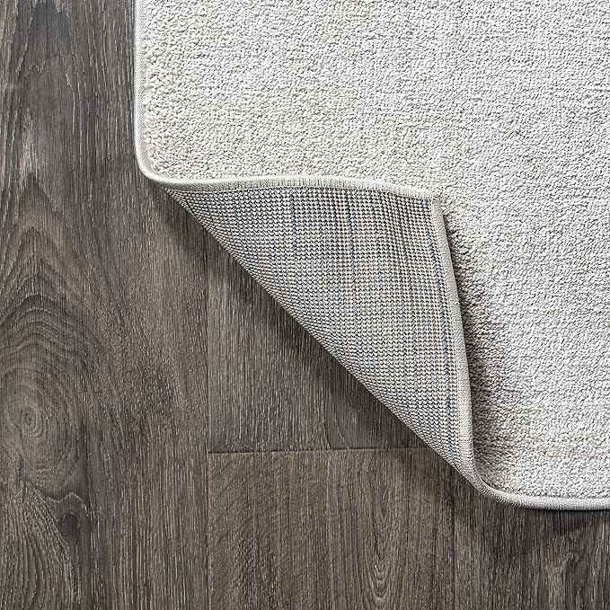 Eyely UES100D-15 Supersoft Haze Solid Low-Pile Indoor Area Rug, Coastal, Bohemian, Minimalist, Classic, Casual for Bedroom,Kitchen,Living Room,Non Shedding,Easy-Washing, Ivory, 12 X 15