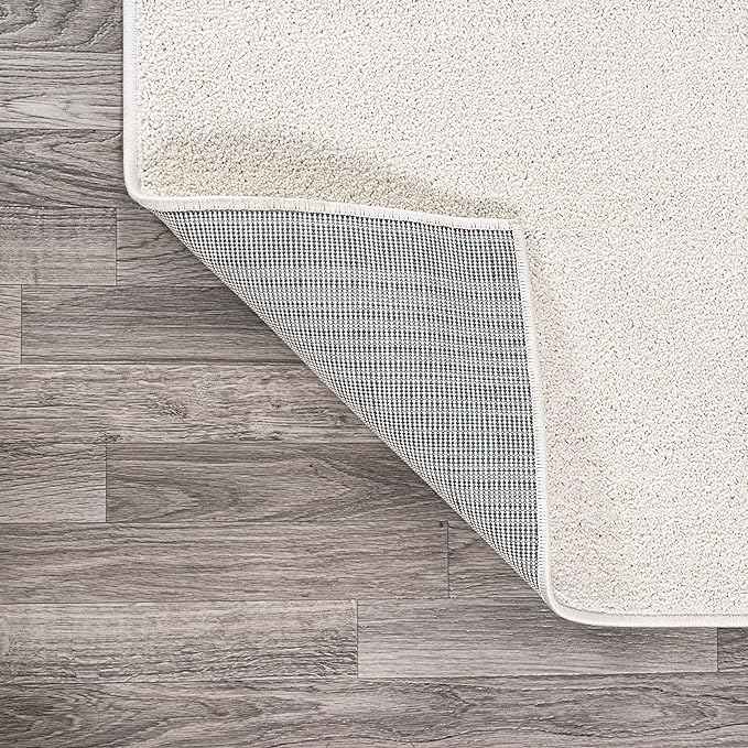 Eyely UES100T-6 Supersoft Haze Solid Low-Pile Indoor Area Rug, Coastal, Bohemian, Minimalist, Classic, Casual for Bedroom,Kitchen,Living Room,Non Shedding,Easy-Washing, Cream, 6 X 9