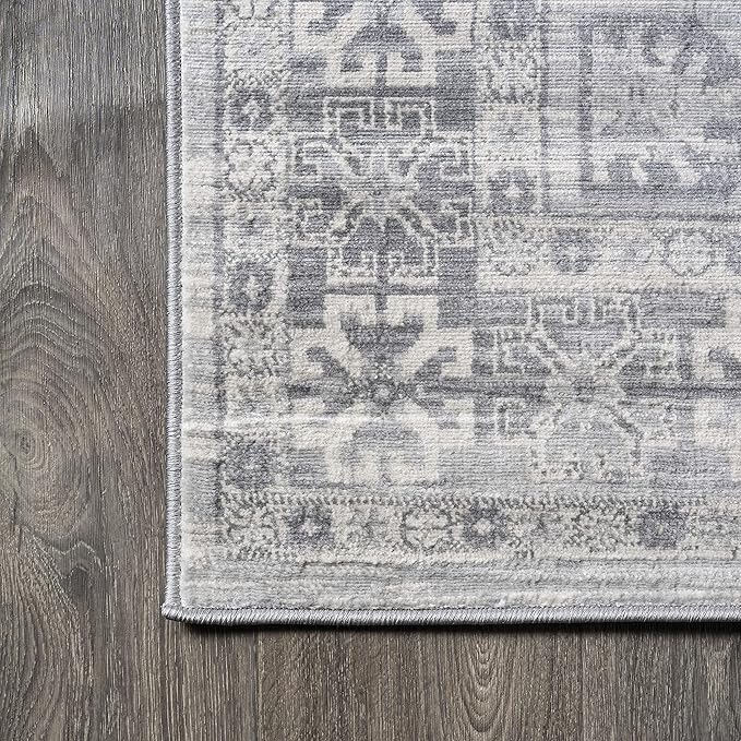 JONATHAN Y Modern Vintage Medallion Light Grey Runner Rug, 2x8, Country, Floral, Easy-Cleaning for Living Room, Bedroom, Kitchen, Pet Friendly, Non-Shedding (MDP108B-28)