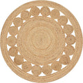 Savi Home Jute Area Rug Handwoven- 4 feet Round- Natural Beige - Rustic Vintage Beige Braided Reversible Rug- Eco Friendly Rugs for Farmhouse, Bedroom, Kitchen, Living Room
