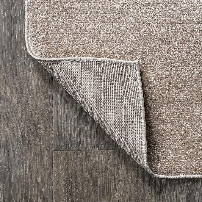 Eyely UES100G-6SQ Supersoft Haze Solid Low-Pile Indoor Area Rug, Coastal, Bohemian, Minimalist, Classic, Casual for Bedroom,Kitchen,Living Room,Non Shedding,Easy-Washing, Beige, 6' Square