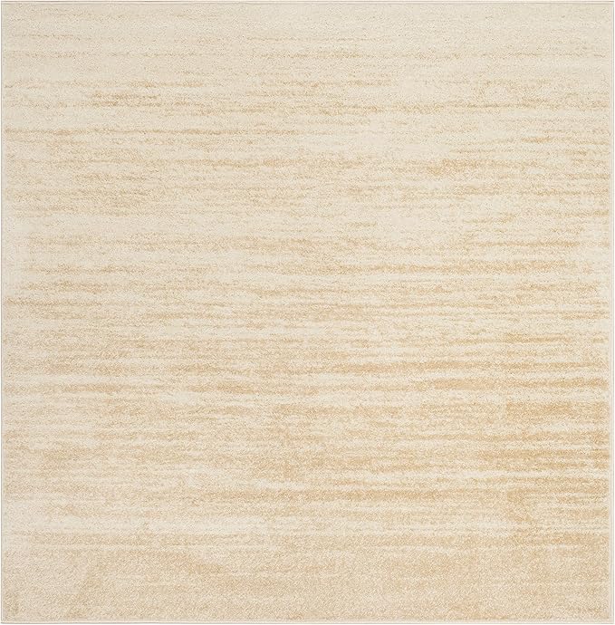 SAFAVIEH Adirondack Collection Area Rug - 7' Square, Champagne & Cream, Modern Ombre Design, Non Shedding & Easy to Clean, Ideal for Living Room, Bedroom, Office, Dining Space (ADR113W)