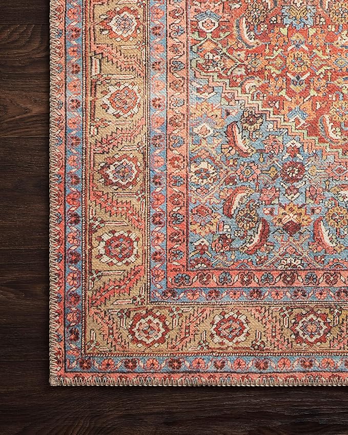 Loloi Loren Collection LQ-06 Red/Multi 3'-6" x 5'-6" Accent Rug