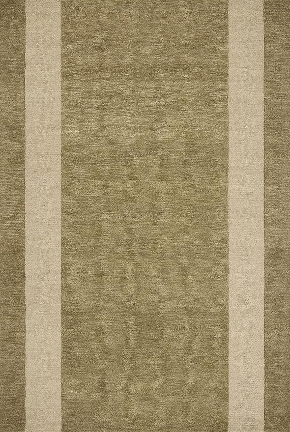 Loloi Leanne Ford Craven Collection CVN-01 Light Olive/Oatmeal 3'-6" x 5'-6" Accent Rug Geometrical, Patterned, Neutral, Entryway, Mudroom, Bathroom, and Kitchen