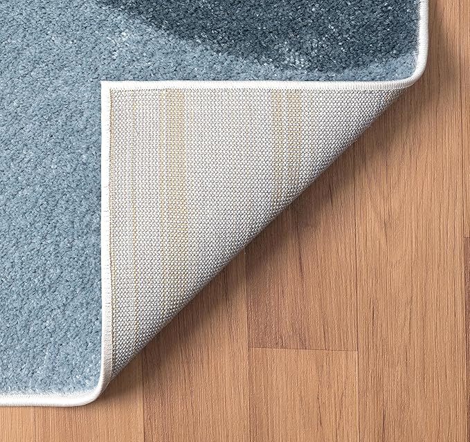 Abani Deco Collection Area Rug - Cream/Blue Mid-Century Design -6' x 9' - Easy to Clean - Durable for Kids and Pets - Non-Shedding - Medium Pile - Soft Feel - for Living Room, Bedroom & Office