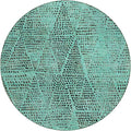 Addison Rugs Chantille ACN591 Teal 8' x 8' Indoor Outdoor Round Rug, Easy Clean, Machine Washable, Non Shedding, Bedroom, Living Room, Dining Room, Kitchen, Patio Rug