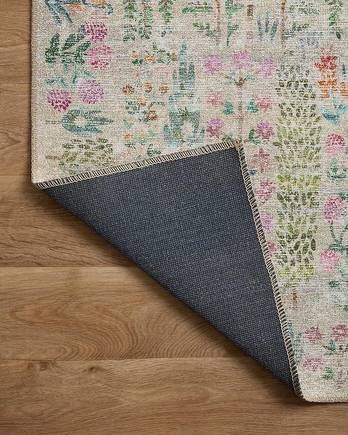 Loloi Rifle Paper Co. Maison Collection MAO-07 Khaki 3'-0" x 3'-0" Round, .19" Pile Height, Accent Rug