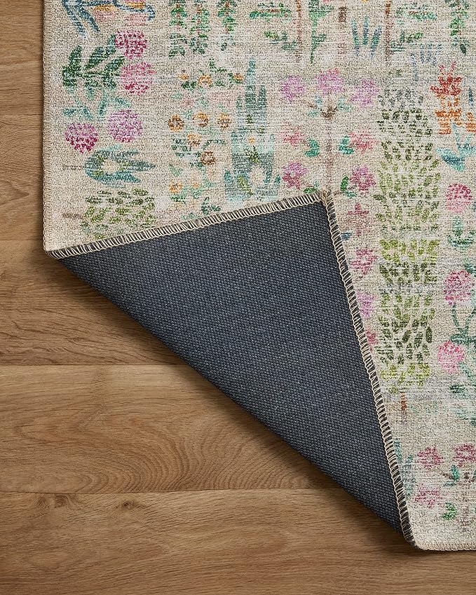 Loloi Rifle Paper Co. Maison Collection MAO-07 Khaki 5'-0" x 5'-0" Round, .19" Pile Height, Accent Rug