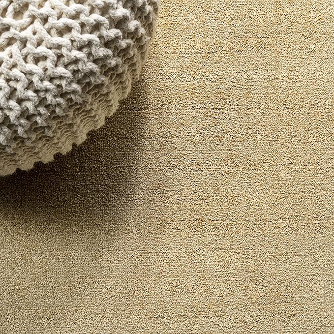 JONATHAN Y Haze Solid Low-Pile Mustard Runner Rug 2x14, Coastal,Bohemian,Minimalist,Classic, Easy-Cleaning for Living Room,Bedroom,Kitchen,Pet Friendly,Non-Shedding (SEU100B-214)