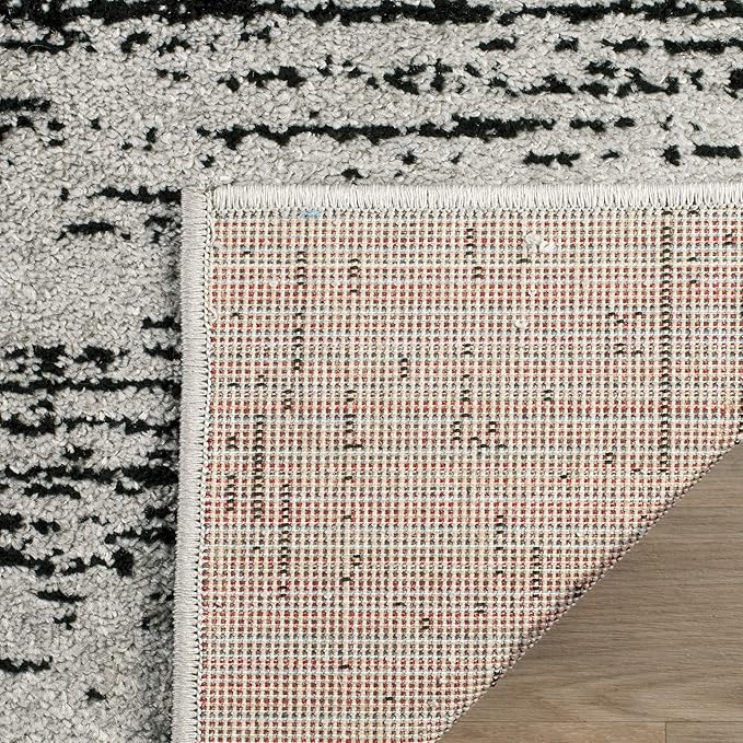 SAFAVIEH Area Rug 6x9 - Adirondack Collection - Silver & Black, Modern Ombre Design, Non Shedding & Easy to Clean, Ideal for Living Room, Bedroom, Office, Dining Space (ADR113A)