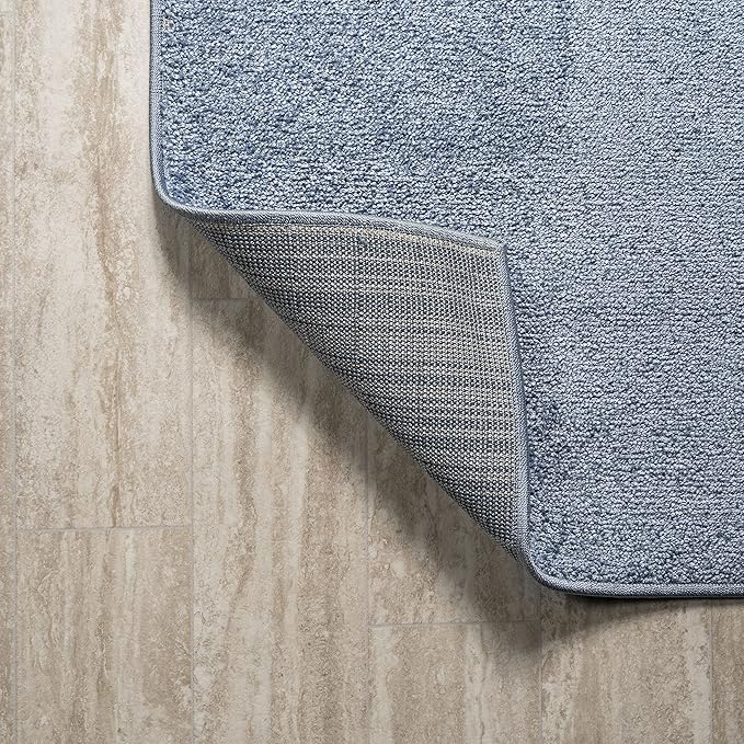 JONATHAN Y Haze Solid Low-Pile Classic Blue Runner Rug 2x10, Coastal,Bohemian,Minimalist,Classic, Easy-Cleaning for Living Room,Bedroom,Kitchen,Pet Friendly,Non-Shedding (SEU100F-210)
