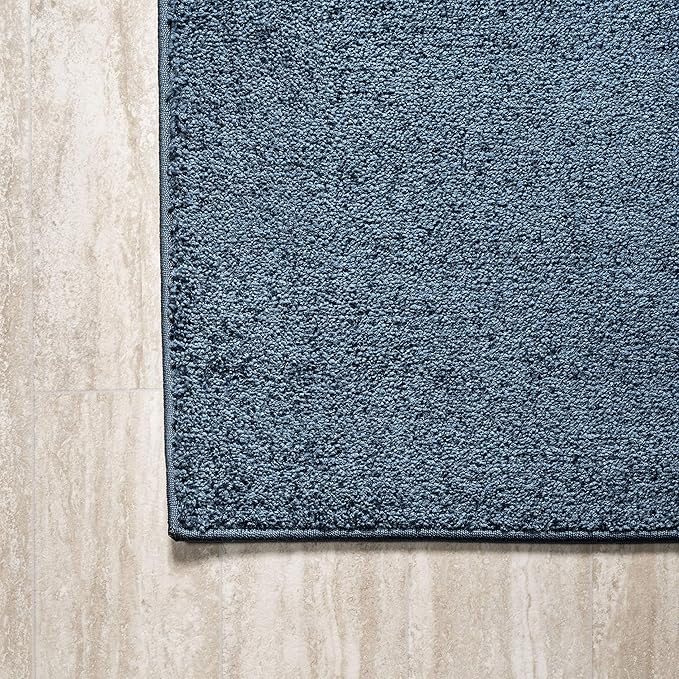 JONATHAN Y Haze Solid Low-Pile Navy Indoor Area Rug 9x12, Coastal,Bohemian,Minimalist,Classic, Easy-Cleaning for Living Room,Bedroom,Kitchen,Pet Friendly,Non-Shedding (SEU100C-9)