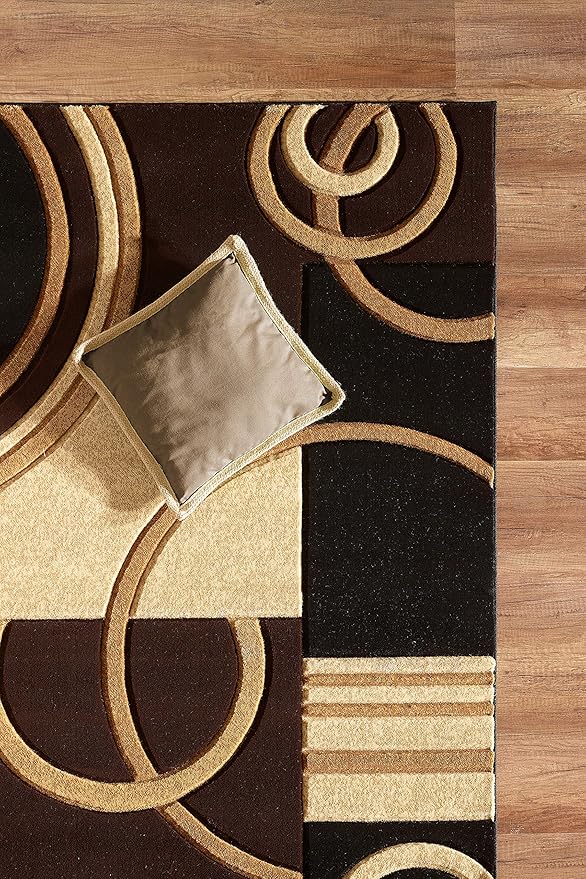 GLORY RUGS Area Rug Modern 8x10 Brown Soft Hand Carved Contemporary Floor Carpet with Premium Fluffy Texture for Indoor Living Dining Room and Bedroom Area