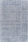 Hand-Tufted 100% Wool Pile Area Rug – Geometric Textured Grid Check Pattern – Thick and Durable Floor Carpet for Bedroom, Living Room, Kids Room, and Dining Area (Navy Blue, 10' x 10')