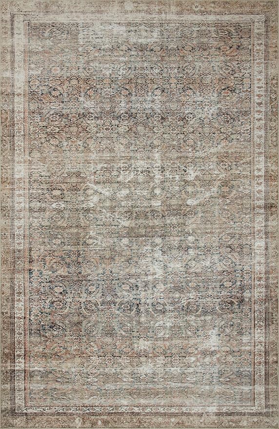 Loloi Chris Loves Julia Jules Collection JUL-09 Ink/Terracotta 3'-6'' x 5'-6'', .13" Pile Height, Accent Rug