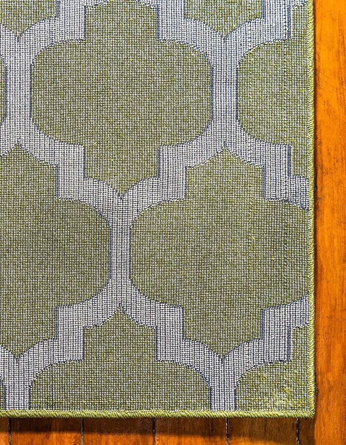 Rugs.com Lattice Collection Rug – 7' x 10' Light Green Medium Rug Perfect for Bedrooms, Dining Rooms, Living Rooms