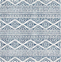SAFAVIEH Tulum Collection Area Rug - 12' Square, Ivory & Navy, Moroccan Boho Tribal Design, Non-Shedding & Easy to Clean, Ideal for Living Room, Bedroom, Dining Space (TUL272D)