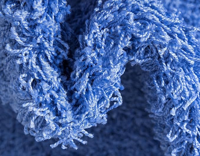 Unique Loom Solid Shag Collection Area Rug (2' 7" x 19' 8" Runner, Periwinkle Blue)