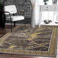 GLORY RUGS Area Rugs Marble 4x5 Brown Gold Carpet Modern Abstract Rug Living Room Dining Bedroom Rug