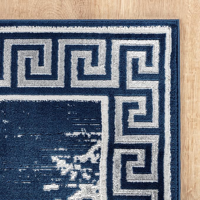 GLORY RUGS Area Rugs Marble 5x7 Navy Gray Carpet Modern Abstract Rug Living Room Dining Bedroom Rug