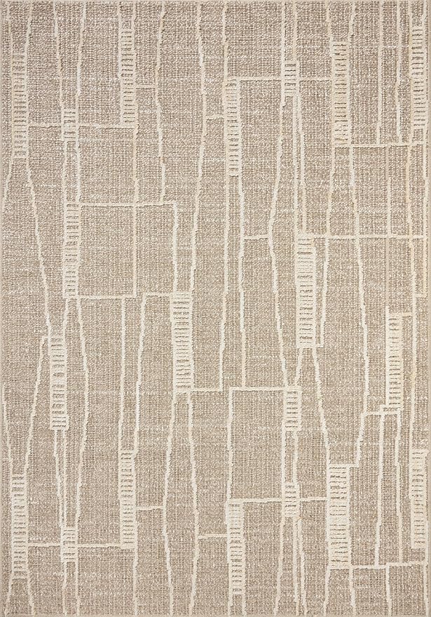 Loloi Amber Lewis Bexley Collection BEX-05 Mushroom/Natural 2'-7" x 10'-0" Runner Rug Neutral, Textured, Living, Bedroom, Dining, Carpet