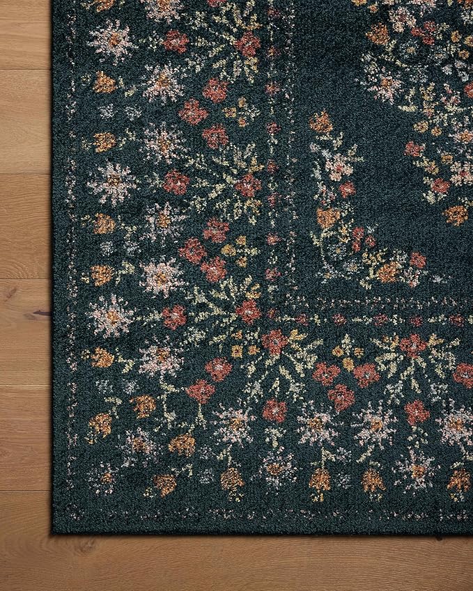 Loloi Rifle Paper Co. Laurel Collection LAU-02 Navy 2'-8" x 8' Runner Rug