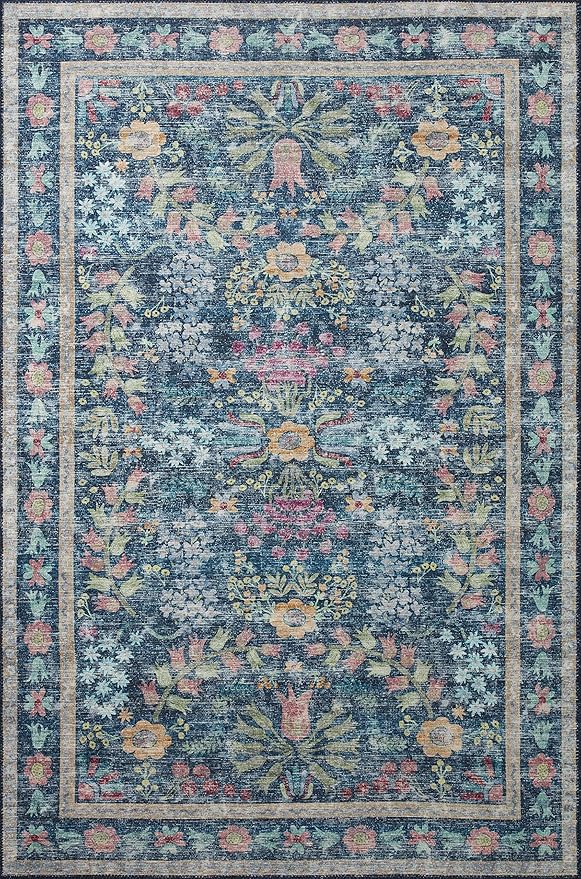 Loloi Rifle Paper Co. Maison Collection MAO-06 Blue/Multi 2'-3" x 3'-9", .19" Pile Height, Accent Rug