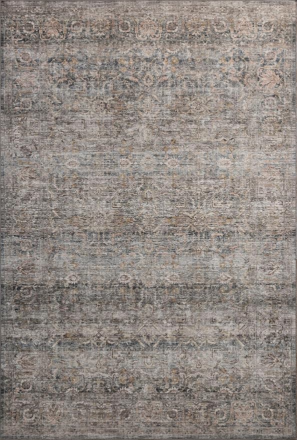 Loloi Amber Lewis Josie Collection JOS-05 Dove/Gold 9'-0" x 12'-0", .13" Pile Height, Low Profile, Machine Washable, Area Rug