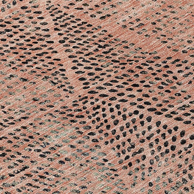 Addison Rugs Chantille ACN591 Salmon 1'8" x 2'6" Indoor Outdoor Area Rug, Easy Clean, Machine Washable, Non Shedding, Bedroom, Living Room, Dining Room, Kitchen, Patio Rug