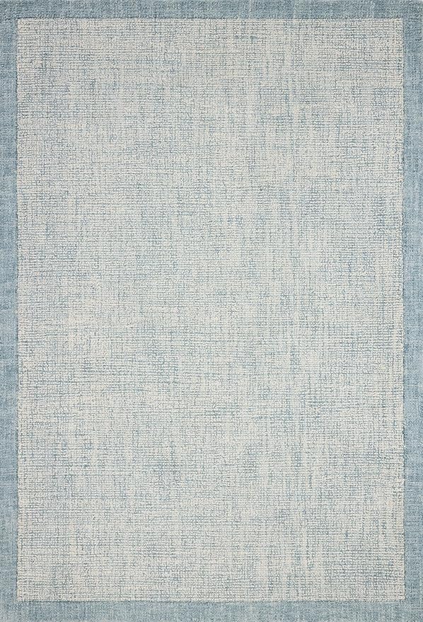 Loloi Magnolia Home by Joanna Gaines Henley Collection HNY-01 Ivory/Blue 3'-6" x 5'-6" Accent Rug