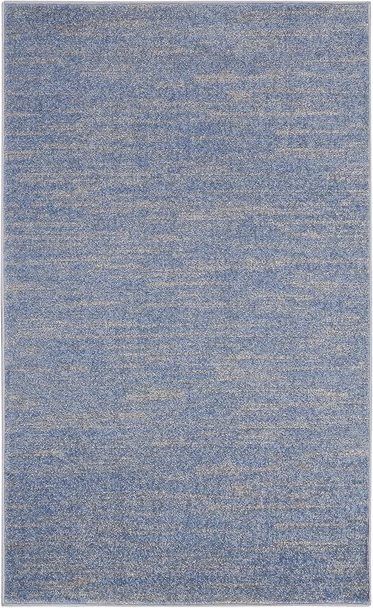 Nourison Home Nourison Essentials Blue Grey 3' x 5' Area Rug - Easy Clean, Non Shedding, Bed Room, Living Room, Dining Room, Kitchen (3' x 5')