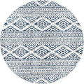 SAFAVIEH Tulum Collection Area Rug - 12' Round, Ivory & Navy, Moroccan Boho Tribal Design, Non-Shedding & Easy to Clean, Ideal for Living Room, Bedroom, Dining Space (TUL272D)
