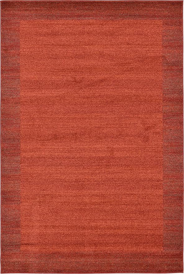 Rugs.com Angelica Collection Rug – 6' x 9' Terracotta Medium Rug Perfect for Bedrooms, Dining Rooms, Living Rooms