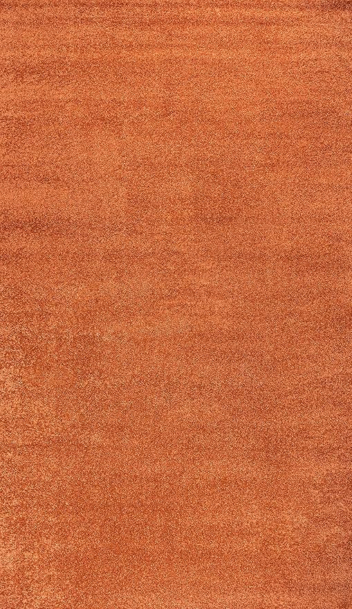 Eyely UES100M-6 Supersoft Haze Solid Low-Pile Indoor Area Rug, Coastal, Bohemian, Minimalist, Classic, Casual for Bedroom,Kitchen,Living Room,Non Shedding,Easy-Washing, Orange, 6 X 9