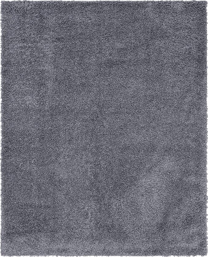 Unique Loom Davos Shag Collection Area Rug - Solid (8' x 10' Rectangle, Peppercorn)