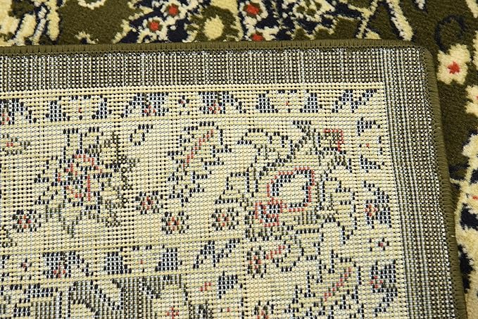 Unique Loom Sialk Hill Collection Area Rug - Washington (2' 7" x 10' Runner Green/Hunter Green)