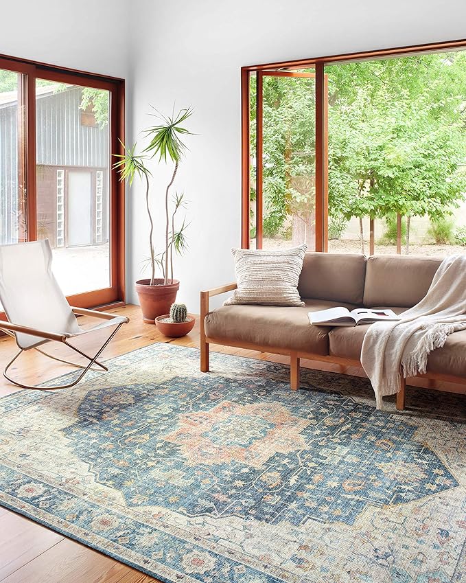 Loloi Skye Collection SKY-12 Ocean/Multi 2'-0" x 5'-0" Accent Rug